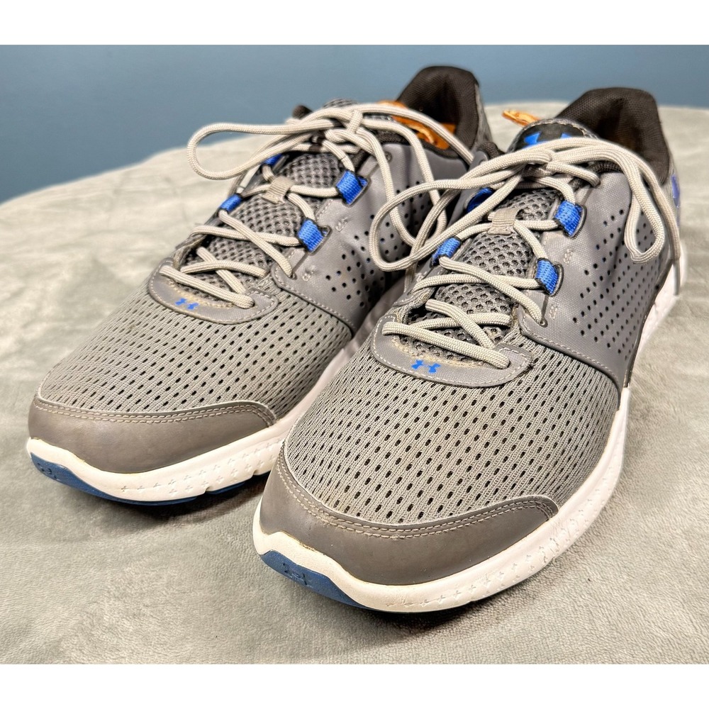Under Armour Charged Stunner Shoes Mens 13 Gray Blue Running Sneakers